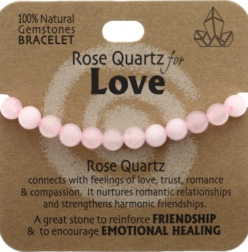 Natural Gemstone Bracelet - Rose Quartz for Love